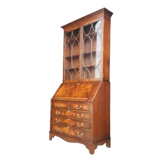 Vintage 1950's Bevan Funnell Mahogany Secretary Desk Made in England For Sale