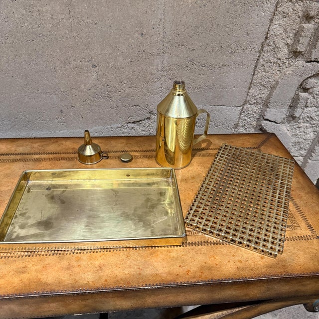 G v Harnisch Denmark Brass Marine Nautical Set Lamp Flask Tray For Sale - Image 9 of 10