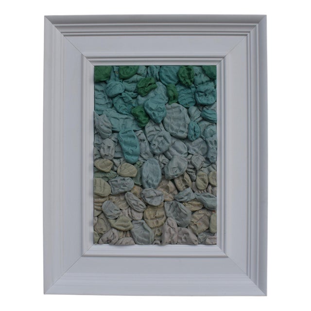 María Magán, Wall Mounted Sculpture with Mint Green Chewing Gum Forms, 2022, Wood For Sale