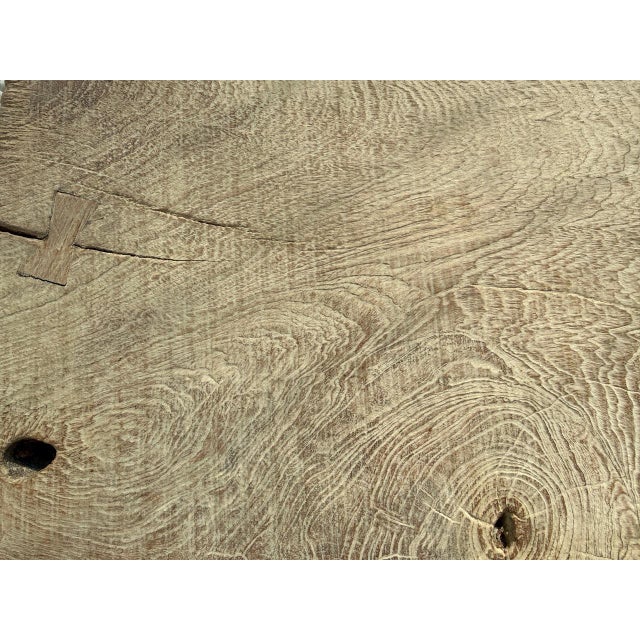 Wood Andrianna Shamaris Impressive Live Edge Teak Wood Long Bench For Sale - Image 7 of 18