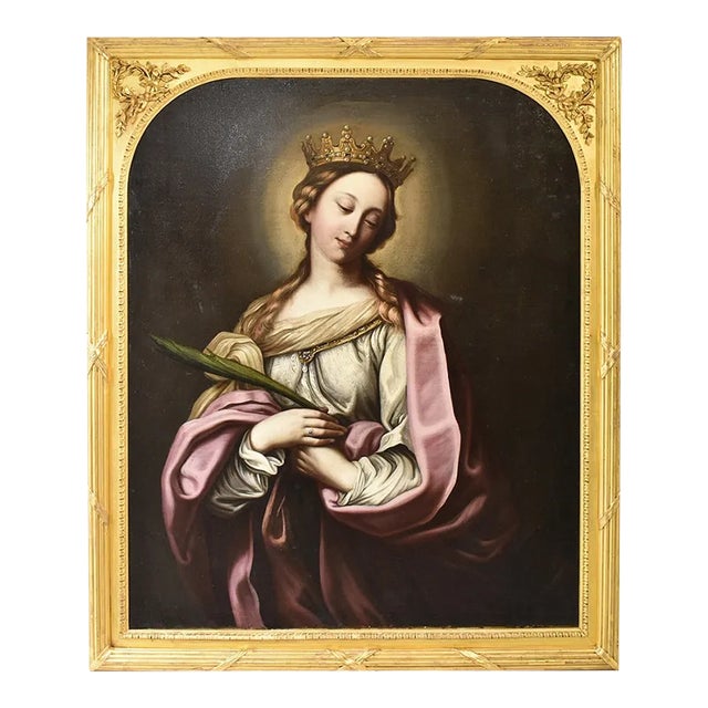 Religious Artist, Saint Catherine, 1600s, Oil on Canvas For Sale
