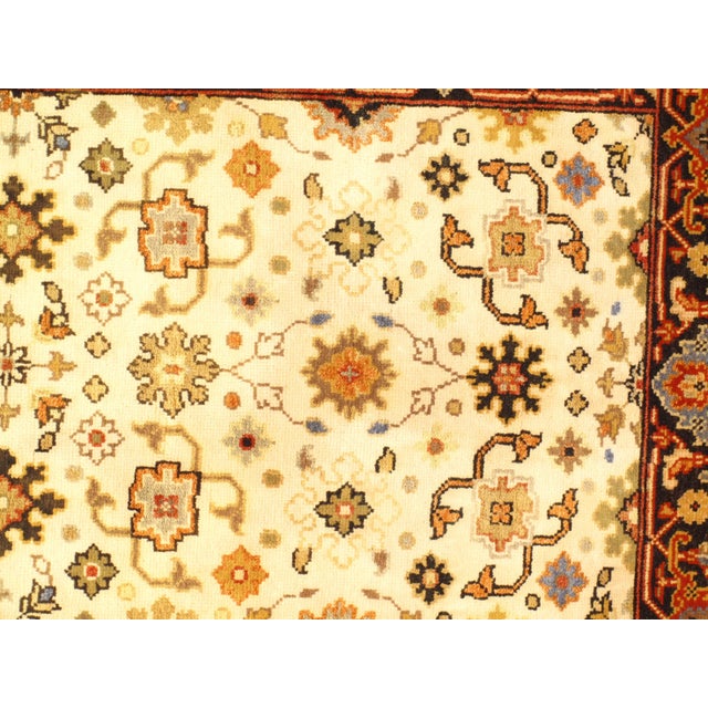 This rug features a multi-colored, knot technique, and is 100% hand knotted. Foundation is crafted of a wool pile. 100%...