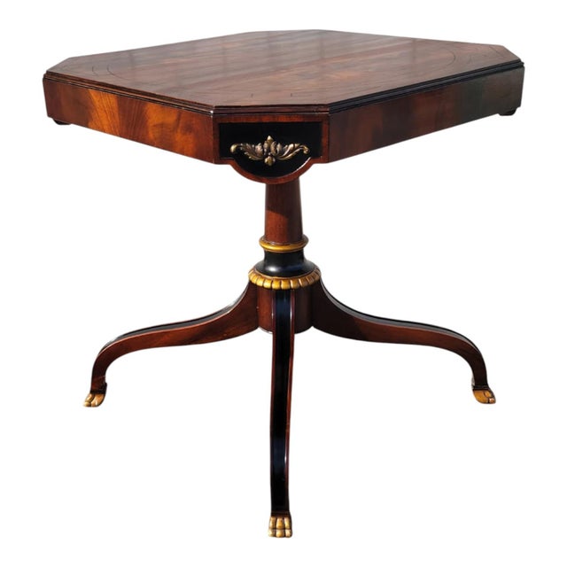 19th C Flame Mahogany Regency Side Table Center Table by Wyman Furniture For Sale - Image 12 of 17