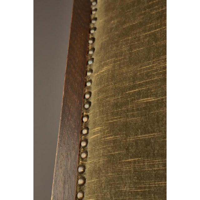 Danish Art Deco Oak Side Chair with Green Velvet Seat, 1930s For Sale - Image 9 of 18