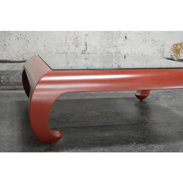 Ming Table in Chinese Red Lacquer With Mirror Top For Sale In Atlanta - Image 6 of 8