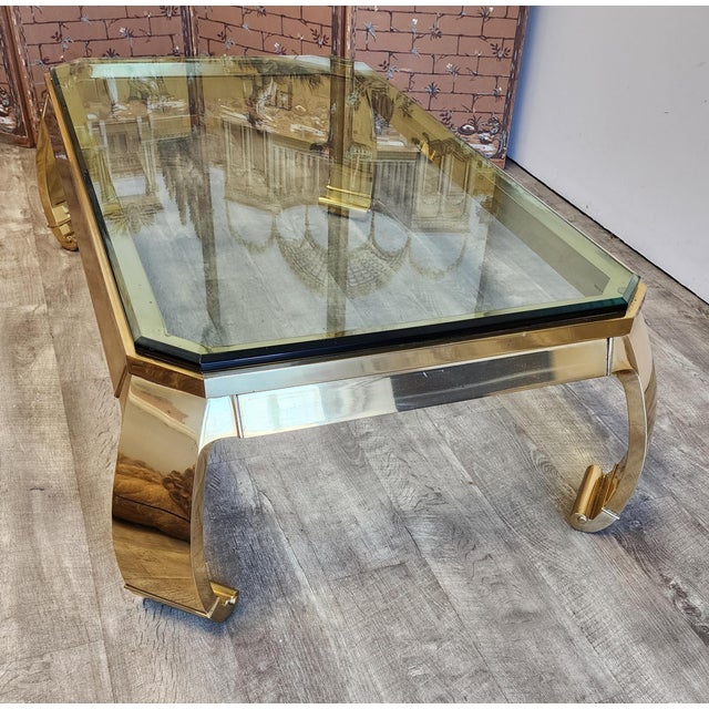 Mastercraft Mid 20th Century Mastercraft Brass Coffee Table by Karl Springer For Sale - Image 4 of 16