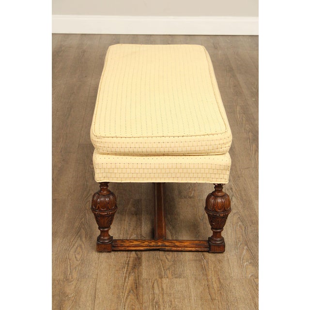 English Tudor Style Carved Oak Window Bench For Sale - Image 12 of 12