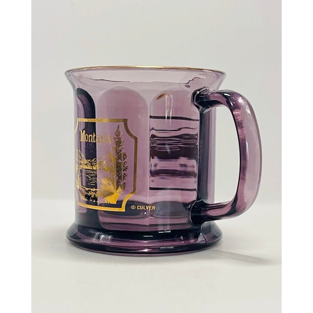 1970’s Culver Beveled Amethyst Glass Mug For Sale - Image 10 of 11