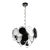 Modernist Four Tier Black and White Hand-Blown Murano Disk Chandelier For Sale