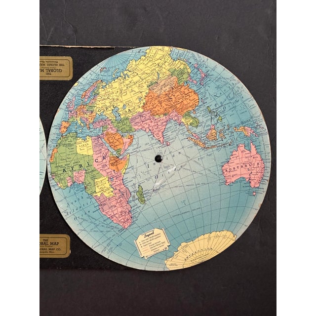 Vintage 1930s World Map Decor For Sale In New York - Image 6 of 12