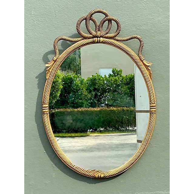 Vintage Gilt Rope and Tassle Mirror For Sale - Image 9 of 12