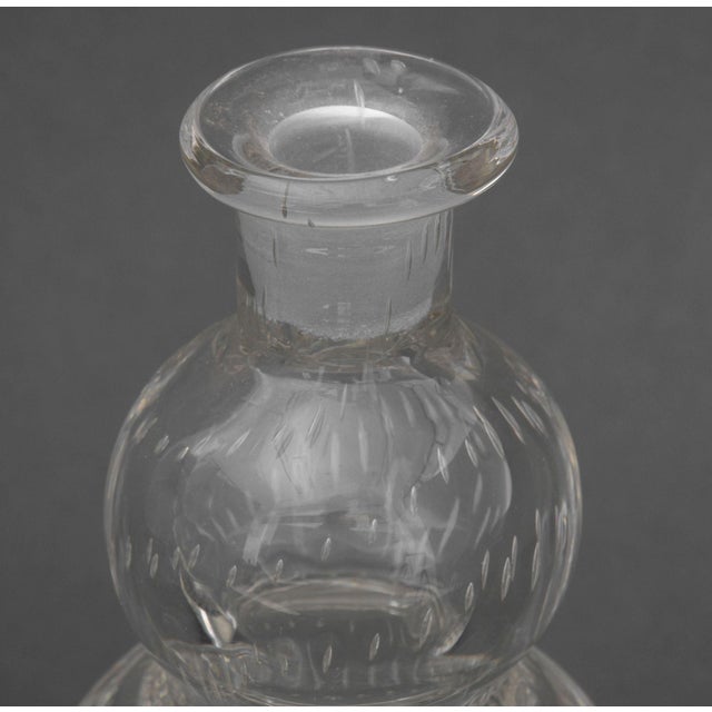 Transparent Pair of Modern Controlled Bubble Glass Decanters For Sale - Image 8 of 9