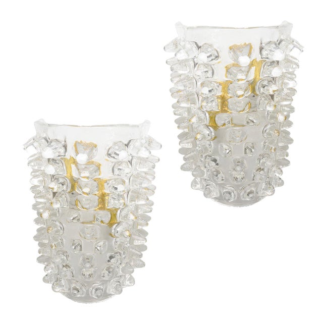 Contemporary Murano Glass Sconces in the Manner of Barovier Toso For Sale - Image 11 of 11