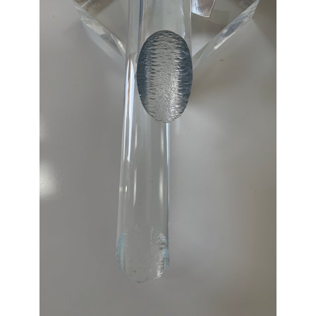 Dan Murphy Mirror Finish Stainless Steel and Lucite Abstract Sculpture, Signed For Sale - Image 10 of 12