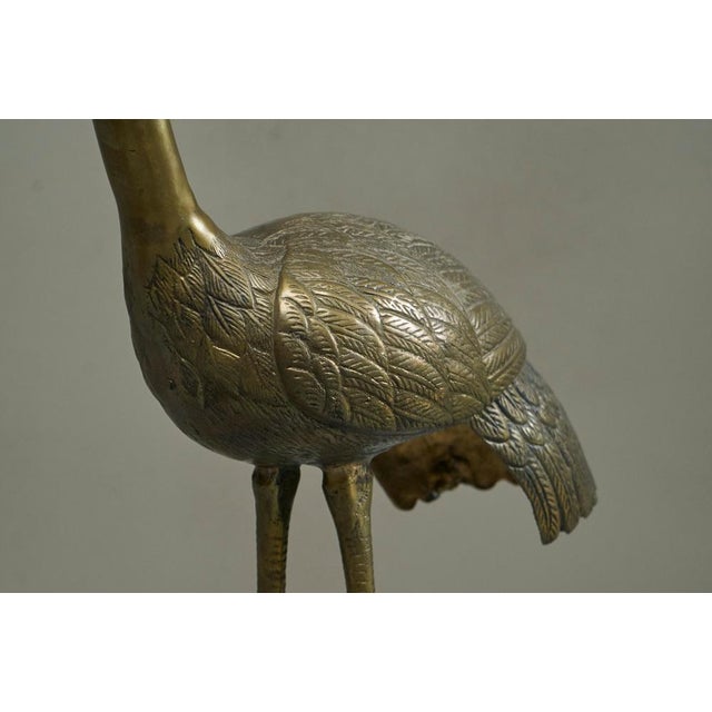 Life-Size Sculptural Cranes in Patinated Brass, 1960s, Set of 2 For Sale - Image 10 of 18