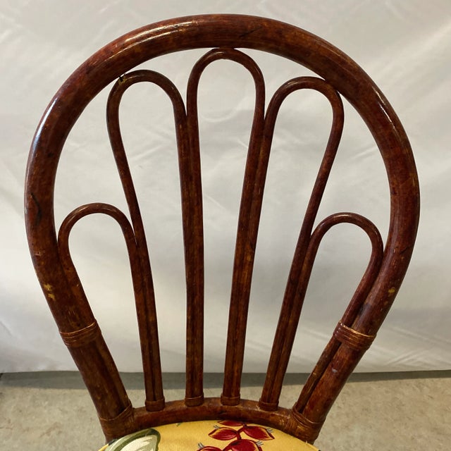 French 1970s Albini Style Tortoiseshell Bistro Chairs - Set of 4 For Sale - Image 3 of 8