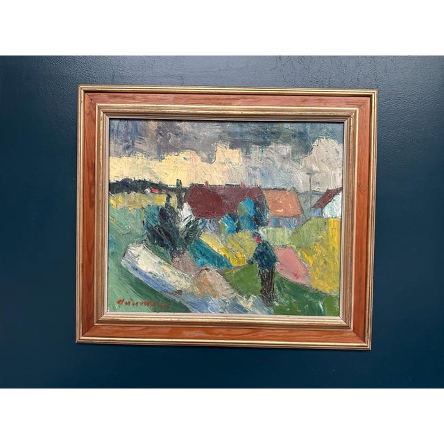 Arnold William Pedersen, Farmhouses, 1960s, Oil on Canvas, Framed For Sale - Image 15 of 18