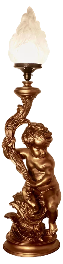 Gilt Table Lamp in the Form of a Cherub, 1970s