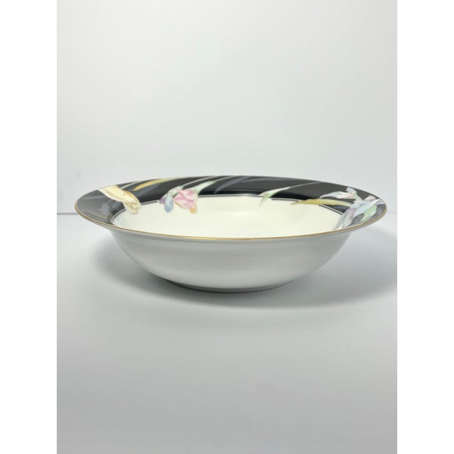 Contemporary 1980s Mikasa “Charisma, Black” Round Porcelain Serving Bowl For Sale - Image 3 of 5