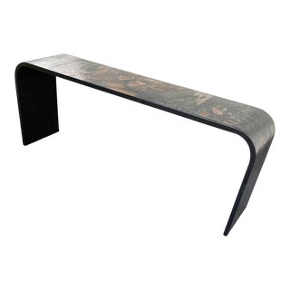 1960s Mid Century Long Waterfall Console Table For Sale