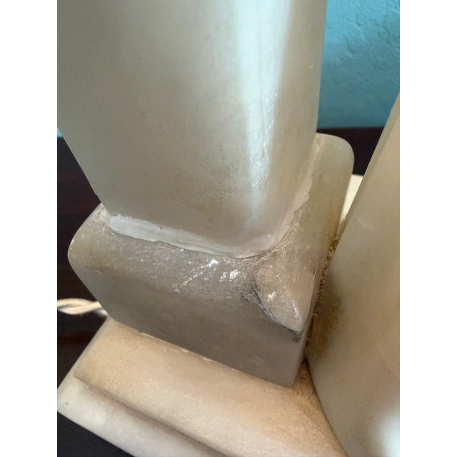 1930s Alabaster Carved Figural Table Lamp For Sale - Image 15 of 17