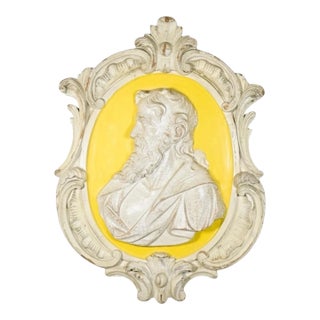 Monumental Early 20th-C. Italian Carved Wood Neo-Classical Style Wall Plaque For Sale