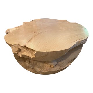 Andrianna Shamaris Impressive Bleached Teak Wood Coffee Table For Sale