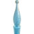Beautiful and tall, vintage Murano hand blown sky blue, controlled bubbles and gold flecks Italian art glass decanter....