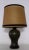 Table Lamp with Green Patinated Brass Base & Parchment Shade with Brown Border, 1930s For Sale - Image 10 of 10
