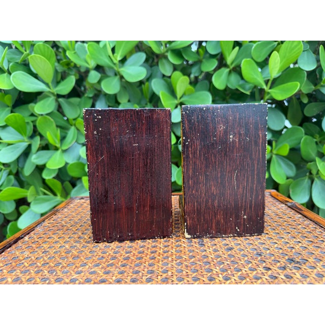 Vintage Hand-Painted Monkey & Palm Tree Bookends, Pair For Sale - Image 11 of 12