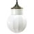 Vintage Industrial White Porcelain & Opaline Glass Brass Pendant Light For Sale - Image 9 of 9