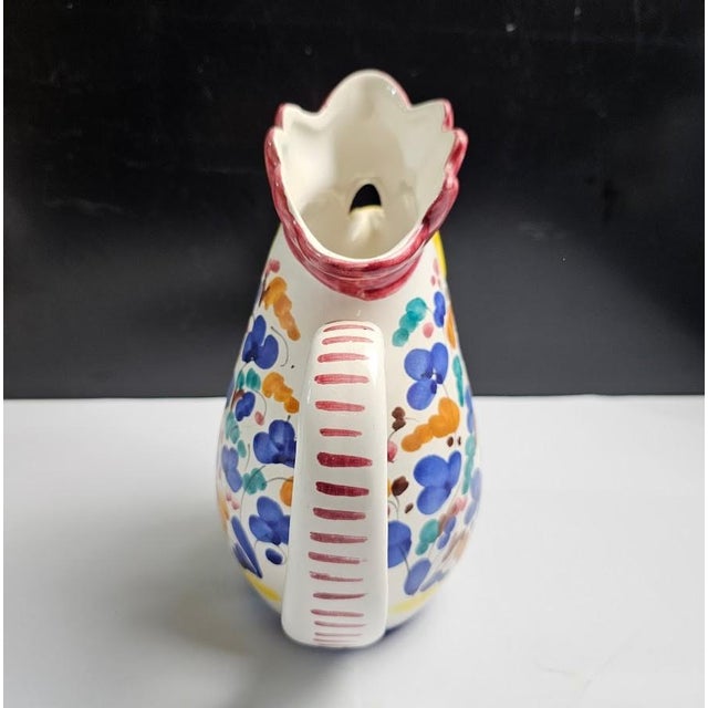 Mid 19th Century 10” Italian Deruta Hand-Painted Maiolica “Rooster of Fortune” Pitcher For Sale In Portland, ME - Image 6 of 7