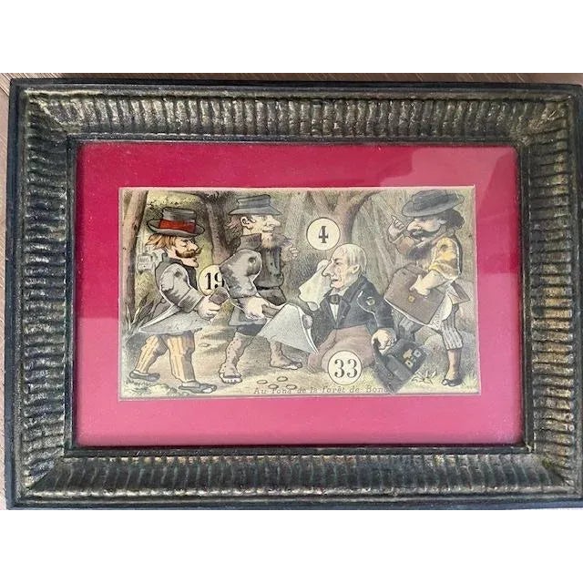 French Early 19th Century French Works on Paper - Playing Card Collage - Antique, Framed Set of 3 For Sale - Image 3 of 4