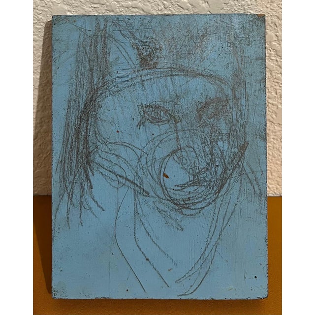 Edward Avedisian, Mod Abstract Expressionist Modernist Oil Painting Dog Drawing Edward Avedisian For Sale - Image 4 of 6