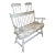 French Country Distressed Toile High Back Bench For Sale