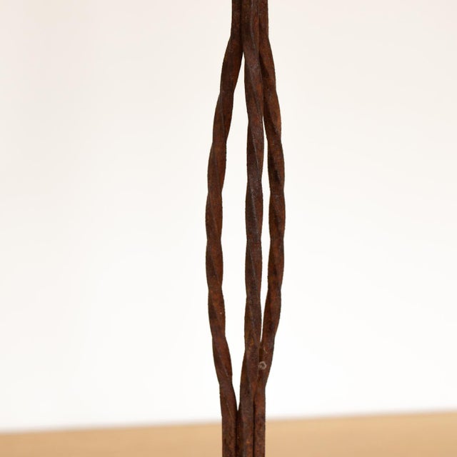 Metal 1940s Tall French Iron Candlestick For Sale - Image 7 of 9