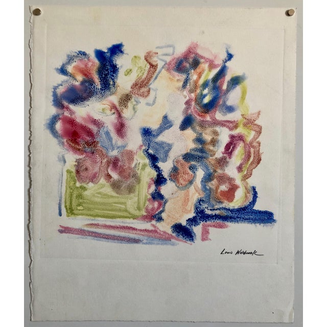 Louis Wolchonok Louis Wolchonok, Abstract Expressionist Oil Painting Modern Pastel Monoprint WPA Jewish Artist For Sale - Image 4 of 4