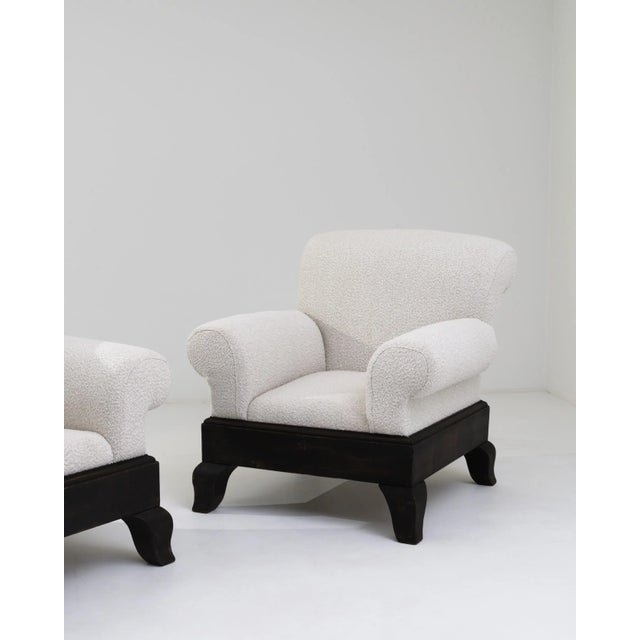 20th Century British Wooden Upholstered Armchairs, A Pair For Sale - Image 10 of 10