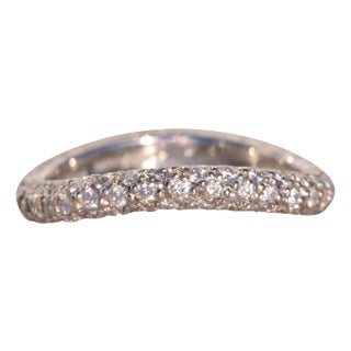 The Pave Wave: Designer Signed Pave Set Natural Diamond Contour Eternity Band For Sale