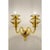 Elegant italian wall sconce in amber made in murano glass and gold plated metal frame. for classical and modern interiors,...