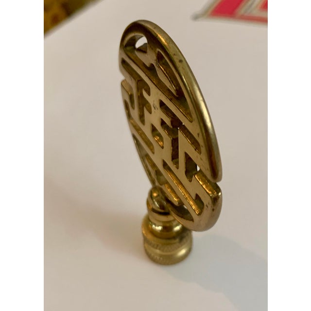 1970s Vintage Chinoiserie Brass Lamp Finial For Sale - Image 5 of 5