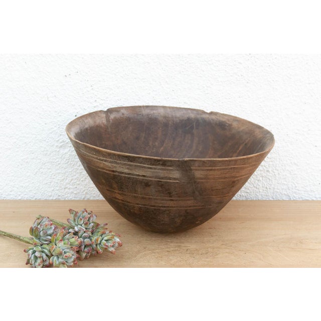 Brown Tall Rounded Antique African Bowl For Sale - Image 8 of 8