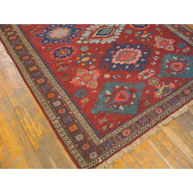 Textile 1890s Colorful Geometric Tribal Antique Caucasian Soumak Rug 4'10" X 6'0" Handknotted Wool Carpet For Sale - Image 7 of 8
