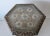 Moroccan Bronze Silver Finish Hexagon Wood Metal Inlay End Table For Sale - Image 10 of 11