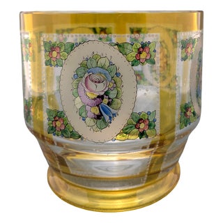 Art Nouveau Glass Bowl with Transparent Enamel Painting from Haida Steinschönau, 1910s For Sale