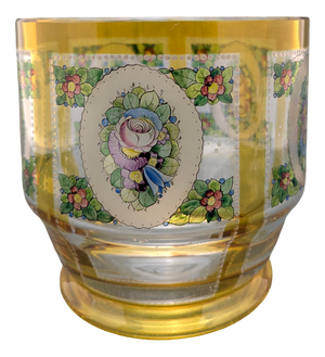 Art Nouveau Glass Bowl with Transparent Enamel Painting from Haida Steinschönau, 1910s