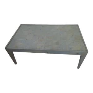 Late 20th Century Farmhouse Wooden Tile Top Hand Crafted Coffee Table