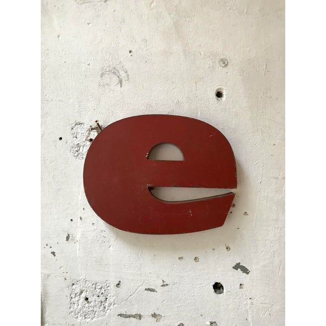 Vintage Industrial Metal Letter E For Sale - Image 6 of 6