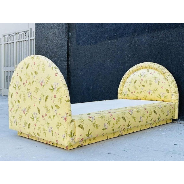 1960s Vintage 1960s Floral Upholstered Twin Bed, Hollywood Regency Style For Sale - Image 5 of 15