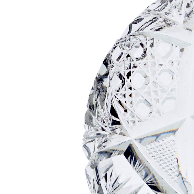 Antique Abp American Brilliant Cut Glass Pedestal Compote Candy Dish 8" H For Sale - Image 4 of 13